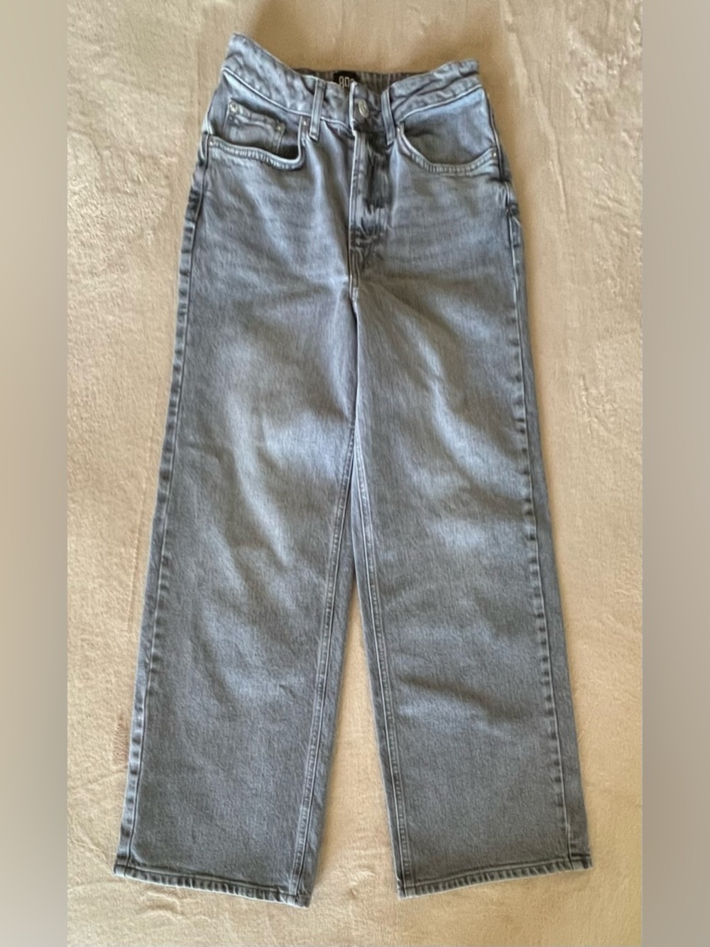 BDG High & Wide High Rise Light Grey Wide Leg Jeans